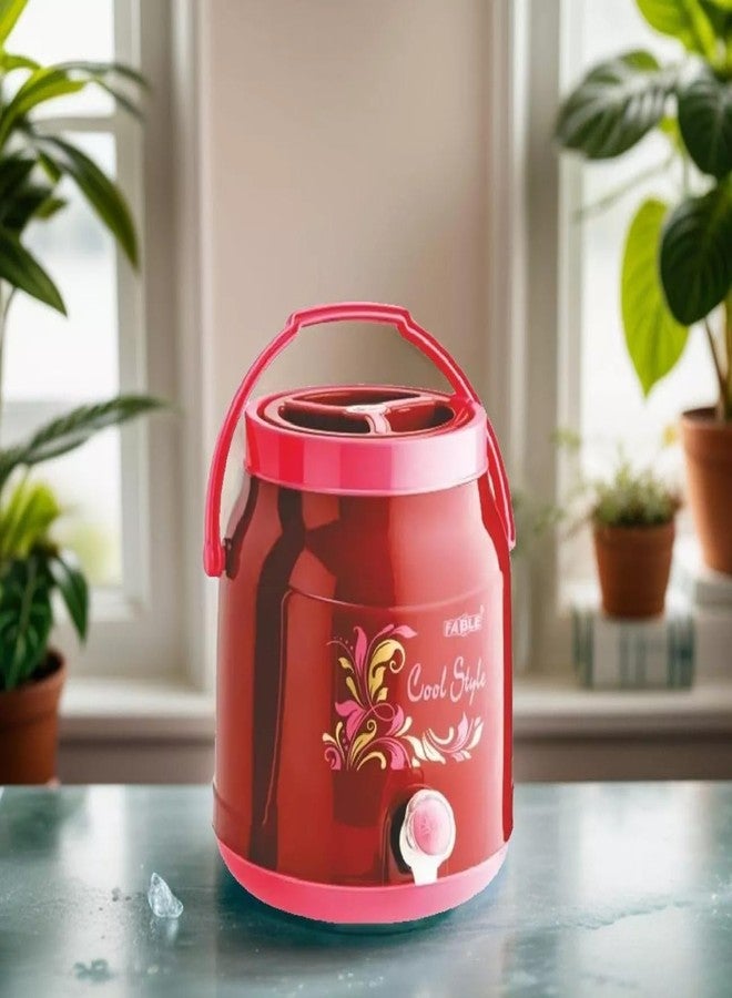 Nabhya Cool Style Chilled Water Camper Dispenser Insulated Plastic Water Jug | Food Grade | Easy to Carry | BPA Free (6 Litre, Maroon) - Image 5